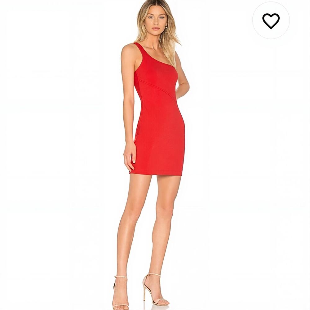 LIKELY Maisey Mini Dress One Shoulder Red Size 0 XS NWT